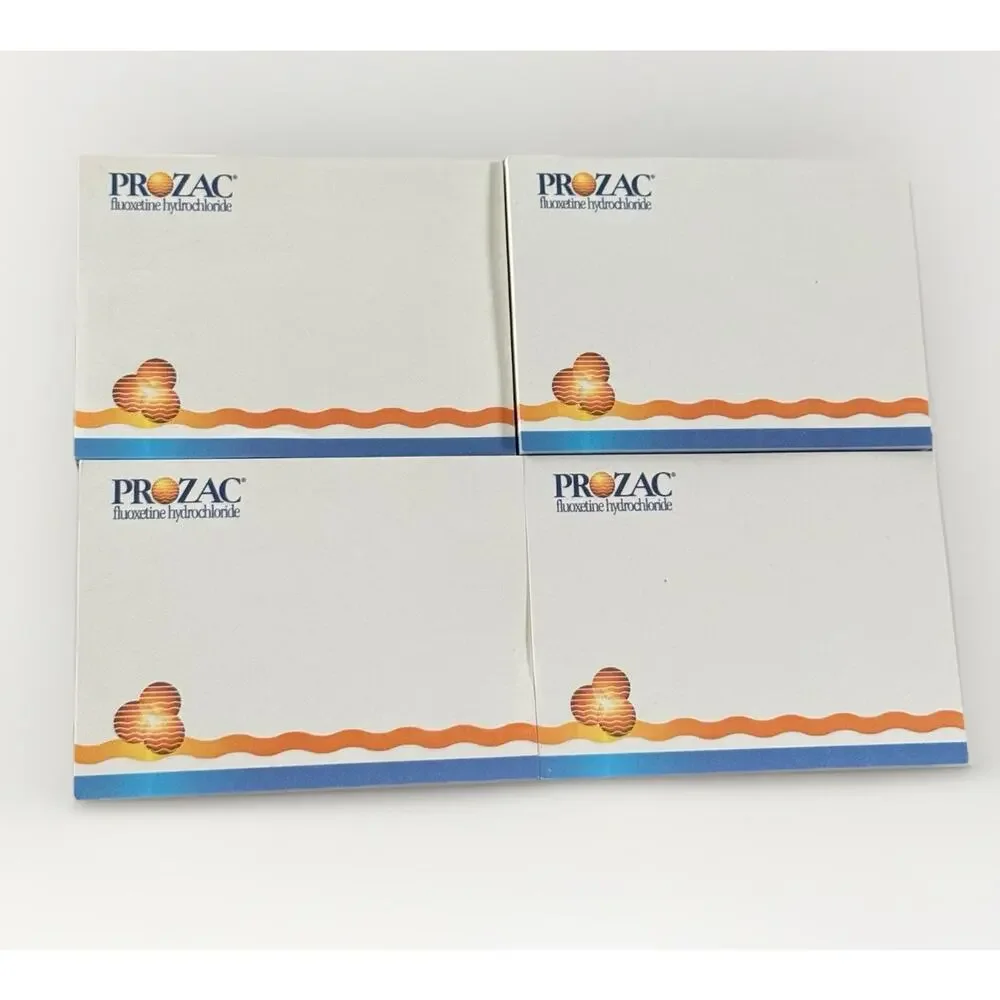 Vintage Prozac Drug Rep Pharmaceutical Promo Notepad Paper Pack Lot 4